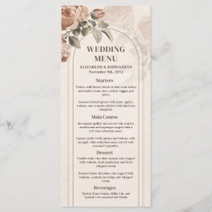 Boho arch vintage terracotta rose sage green menu