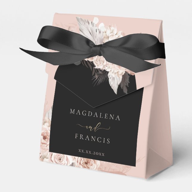 Boho arch wedding favor box (Front Side)