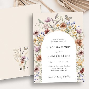 Boho Arch Wedding Invitation | Zazzle