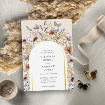 Boho Arch Wedding Invitation Foil Invitation by The_Painted_Paperie at Zazzle