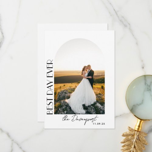 Boho Arch Wedding Photo Thank you