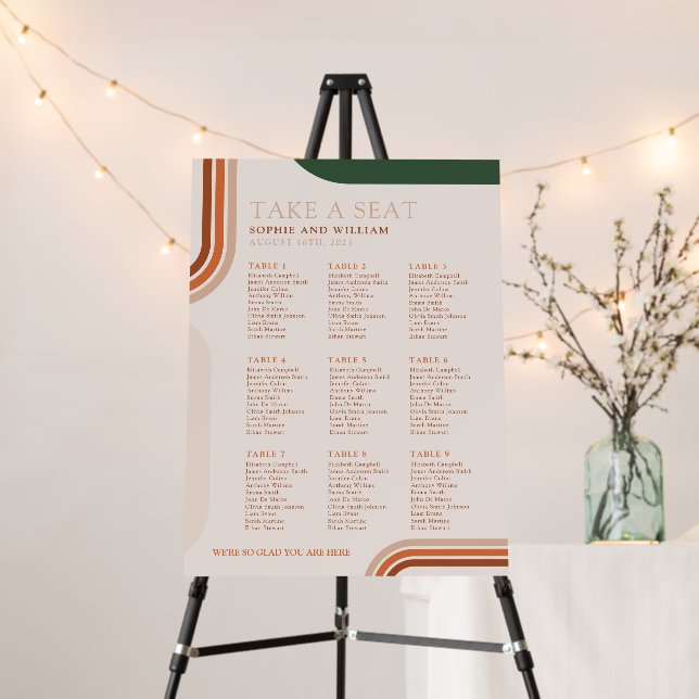 Boho Arch Wedding Seating Chart Foam Boards (In Situ (Stand))