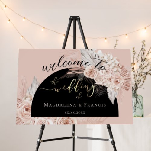 boho arch wedding welcome  Foam Board