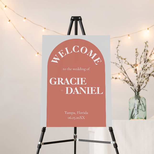 Boho Arch Wedding Welcome Sign (In Situ (Stand))