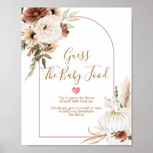 Boho Arch White Pumpkin Guess the Baby Food Poster