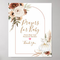 Boho Arch White Pumpkin Prayers for Baby Poster