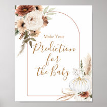 Boho Arch White Pumpkin Predictions for baby Poster