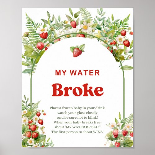 Boho Arch Wild Strawberry My Water Broke game Poster