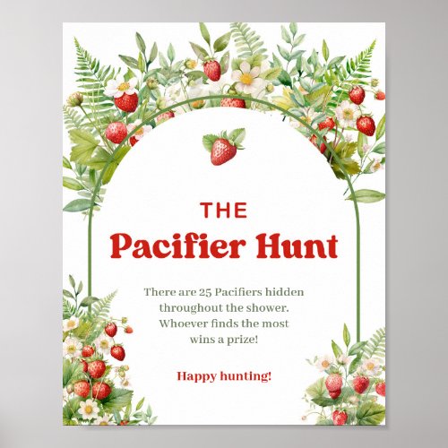 Boho Arch Wild Strawberry The Pacifier Hunt game Poster