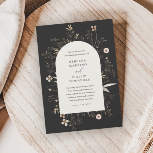 Boho Arch Wildflower Wedding Invitation