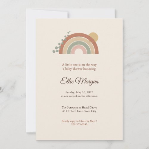 Boho Arches Rainbow Baby Shower Invitation