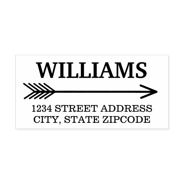 Boho Arrow Return Address Rubber Stamp (Imprint)
