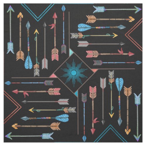 Boho Arrows and Sun V11 ID748 Fabric