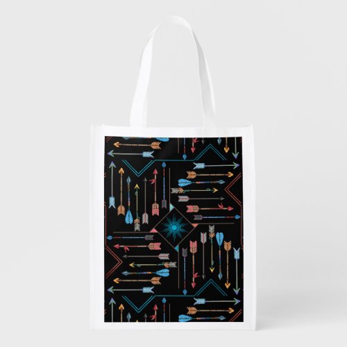 Boho Arrows and Sun V11 ID748 Grocery Bag