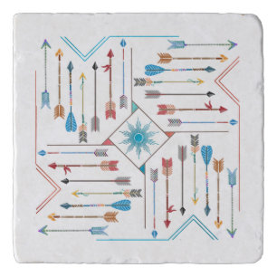 Boho Arrows and Sun V11 Sq ID748 Trivet