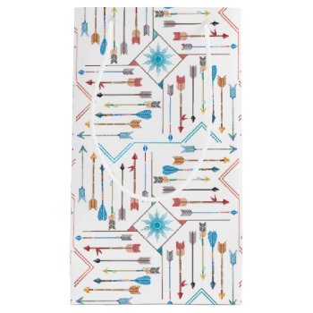 Boho Arrows And Sun V11 White Id748 Small Gift Bag by arrayforcards at Zazzle
