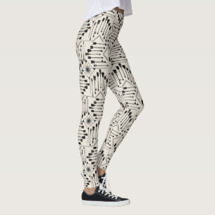 Black & White Aztec Tribal Pattern Leggings - BH27687BLK