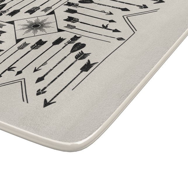 Boho Arrows and Sun V12 Sq ID748 Cutting Board (Corner)