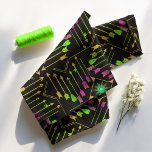 Boho Arrows and Sun V3 Neon Black ID748 Fabric