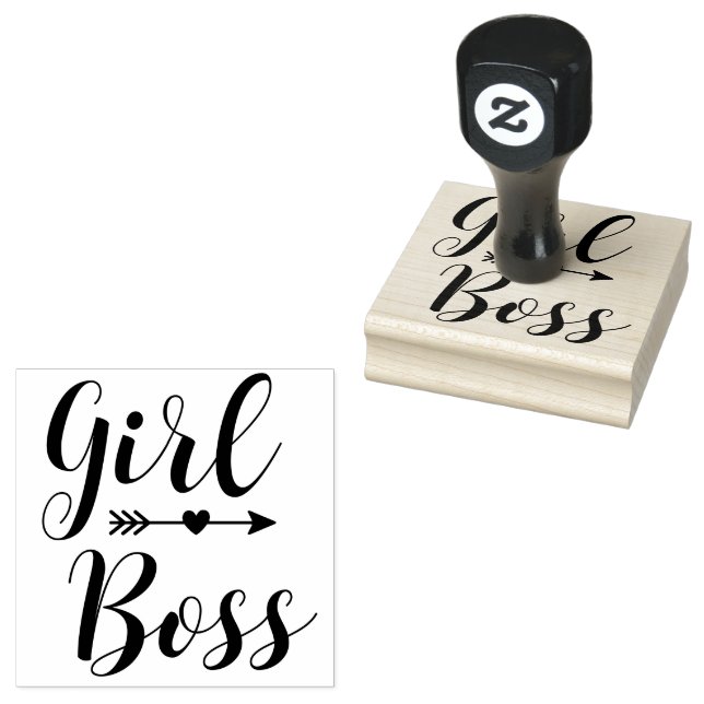 Boho Arrows Girl Boss   Rubber Stamp (Stamped)