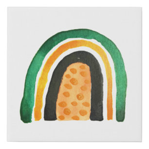boho art colorful arches colorful rainbow faux canvas print