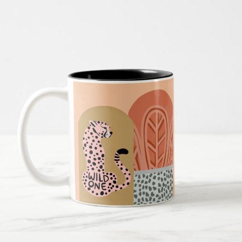 Boho Art Deco Modern Chic Leopard  Two_Tone Coffee Mug