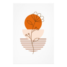 Boho art flower at sunset