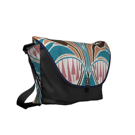 boho art nouveau chic abstract design messenger bag
