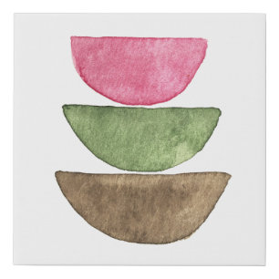 boho art shapes watercolor painting faux canvas print