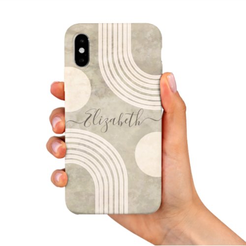 Boho Art Style Foliage Personalized iPhone XS Case