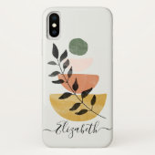 Boho Art Style Modern Leaves Personalized Case-Mate iPhone Case (Back)