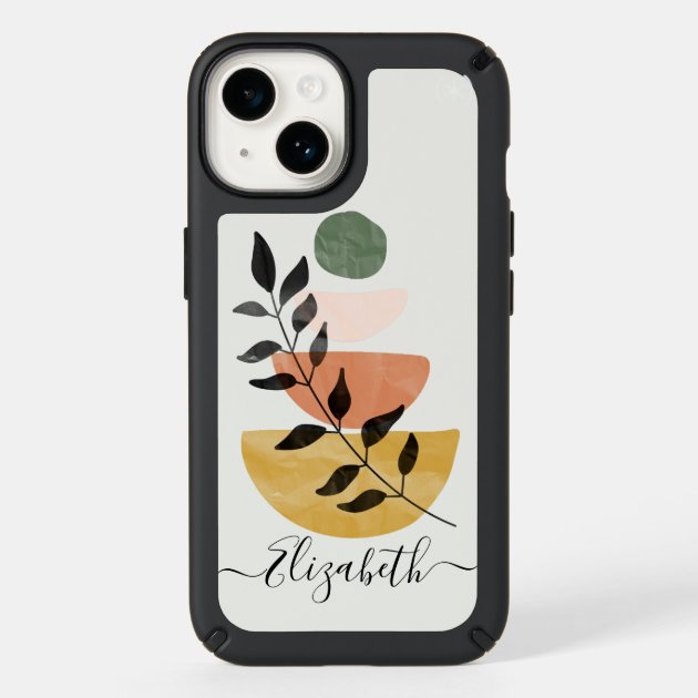 Boho Art Style Modern Leaves Personalized Speck iPhone Case Zazzle