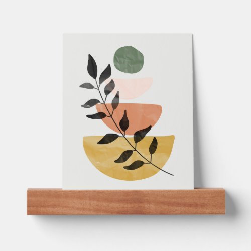 Boho Art Style Modern Leaves Picture Ledge