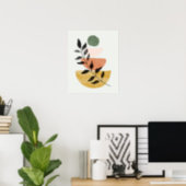 Boho Art Style Modern Leaves Poster (Home Office)