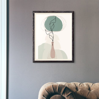 Boho Art Style Modern Vase Plant Poster