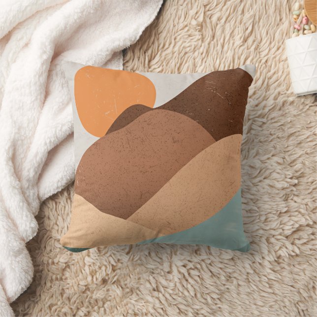 Boho art Sunset Throw Pillow (Blanket)