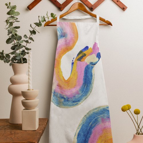 Boho Artistic Abstract Paint Strokes Apron