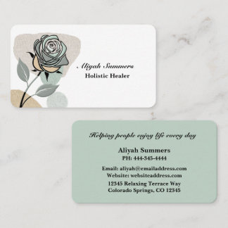 Boho Artistic Rose Meditative Business Card