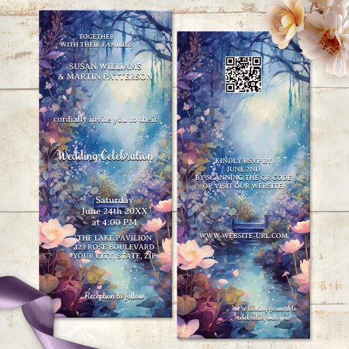 Boho Artistic Watercolor Floral All_In_One Wedding Invitation
