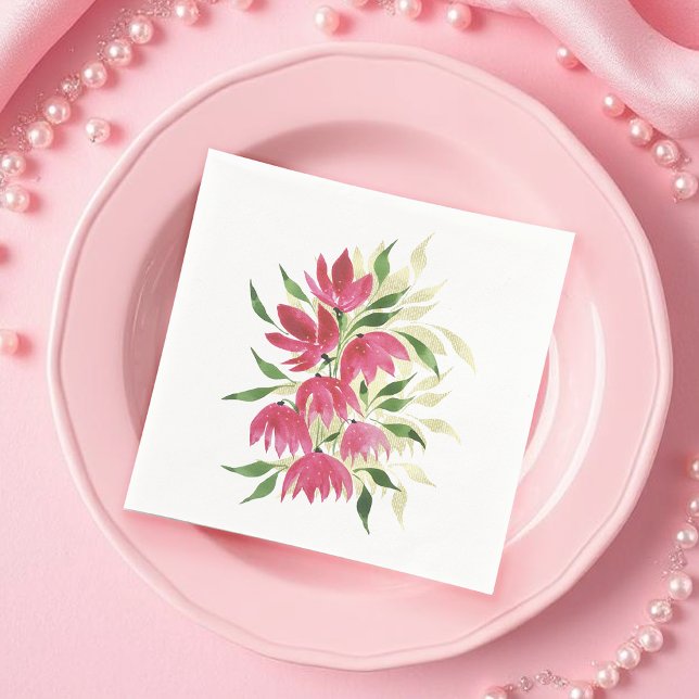 Boho Artistic Wildflowers Watercolor Napkins (Creator Uploaded)