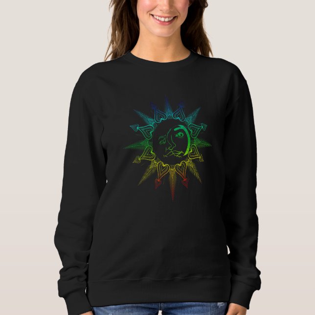 Boho Astronomy Sun Moon Celestial Body Colorful As Sweatshirt (Front)