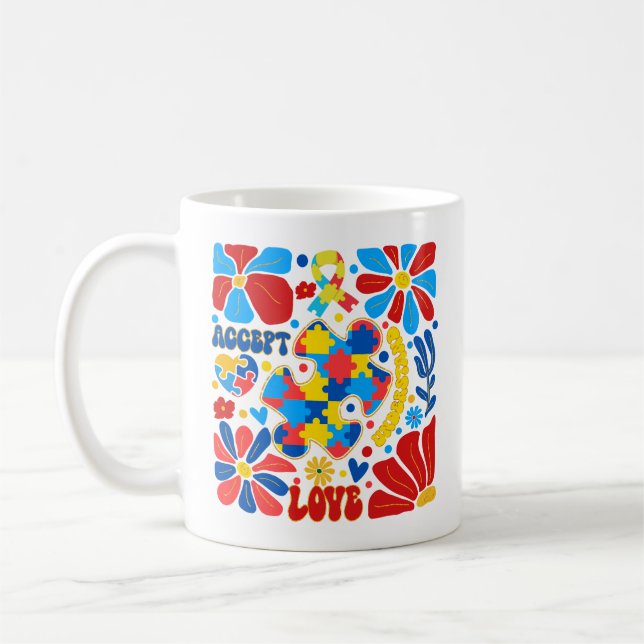 Boho Autism Awareness Coffee Mug (Left)
