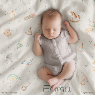 Boho Autumn Baby Shower Personalized  Blanket