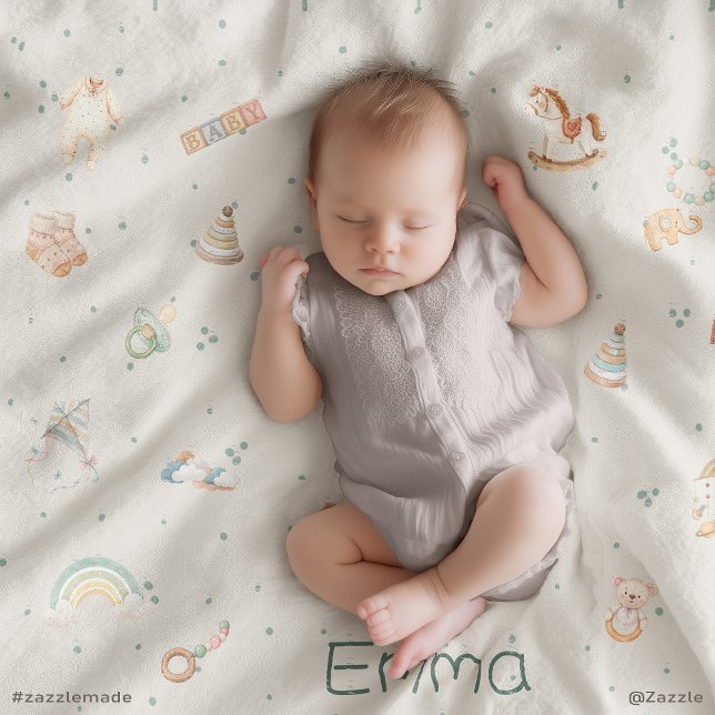 Boho Autumn Baby Shower Personalized  Blanket (Boho Autumn Baby Shower Personalized Baby Blanket)