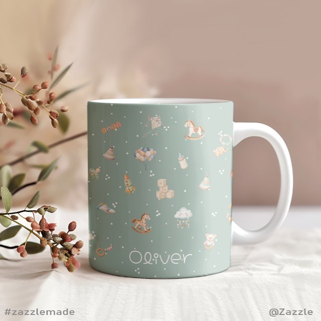 Boho Autumn Baby Shower Personalized  Giant Coffee Mug (Boho Autumn Baby Shower Personalized Giant Coffee Mug)