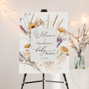 Boho Autumn Baby Shower Welcome Sign