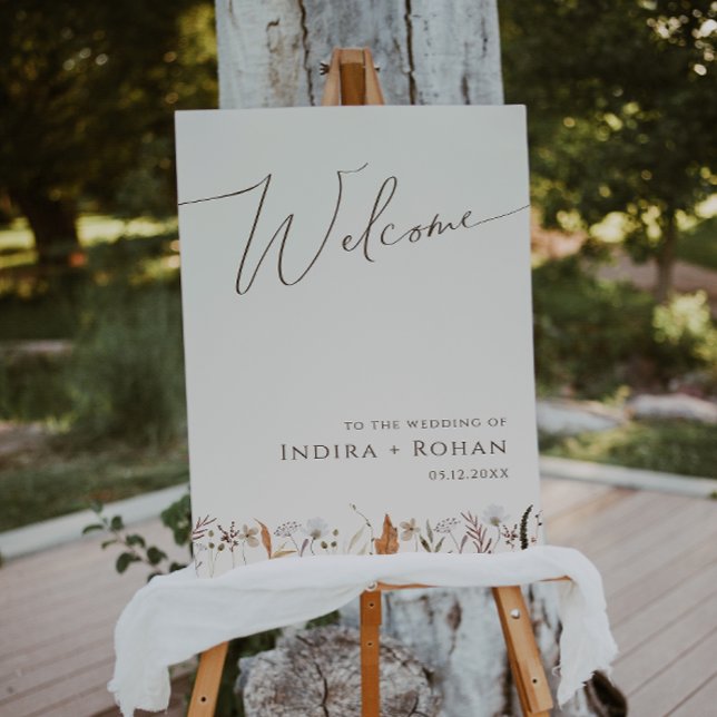 Boho Autumn | Beige Horizontal Wedding Welcome Foam Board (Creator Uploaded)