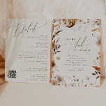 Boho Autumn | Beige QR Code All In One Wedding Invitation<br><div class="desc">Introducing our stunning boho autumn | beige QR code all in one wedding invitation which embraces a simple and modern design reflecting the beauty of nature. Featuring pressed dried fall watercolor flowers and terracotta leaves, it captures the essence of October's burnt orange hues, creating a minimalist yet classic design that...</div>