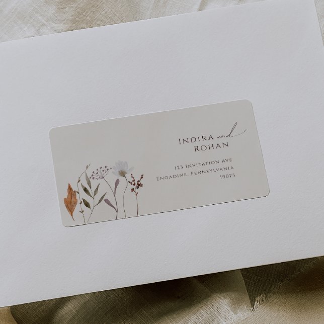 Boho Autumn | Beige Wedding RSVP Return Address Label (Creator Uploaded)