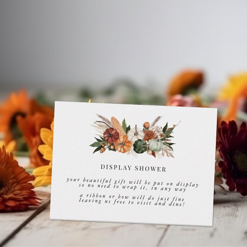 Boho Autumn  Bridal Shower Display Shower Enclosure Card